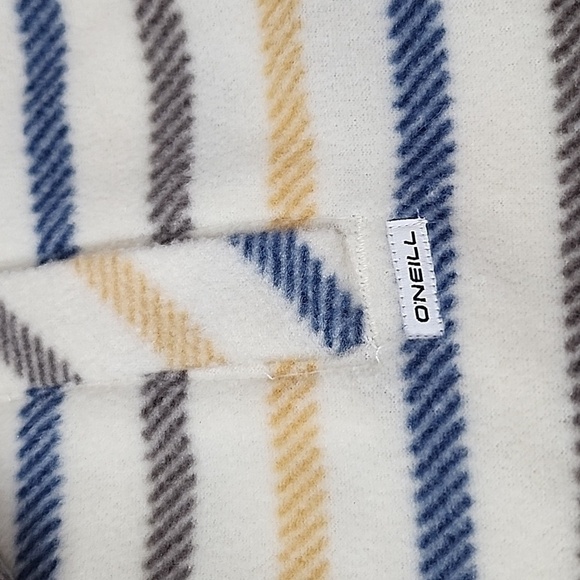 O'NEILL MENS SMALL FLEECE STRIPE SHACKET SNAP BUTTONS - Picture 7 of 8
